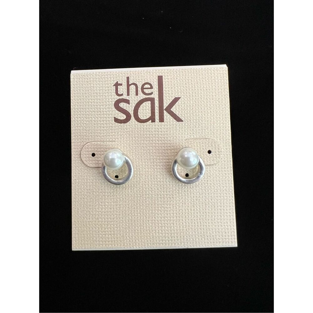 The Sak silver and pearl earrings